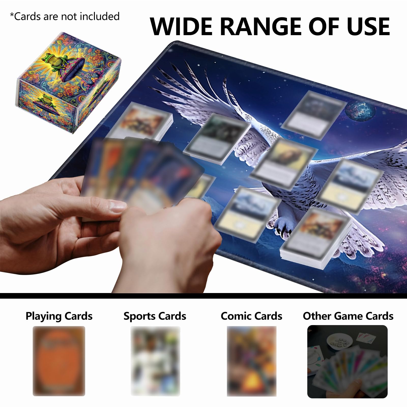 Strong Magnet Case Mtg Deck Box Tcg Up to 200 Cards Creative Pattern Trading Card Storage Box for Collectible Card Games, Black And White Koi