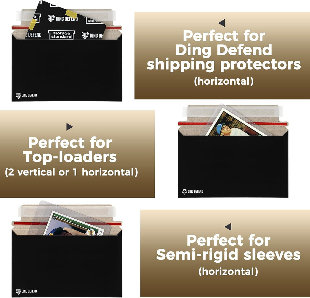 Card Shipping Envelopes 110 Pack - 7 x 4.35 Inches Trading Cards Self-Adhesive Black Mailers, Perfect Fit for Ding Defend Protectors Semi-Rigid Sleeves & Toploaders - Hobby Mailing Supplies