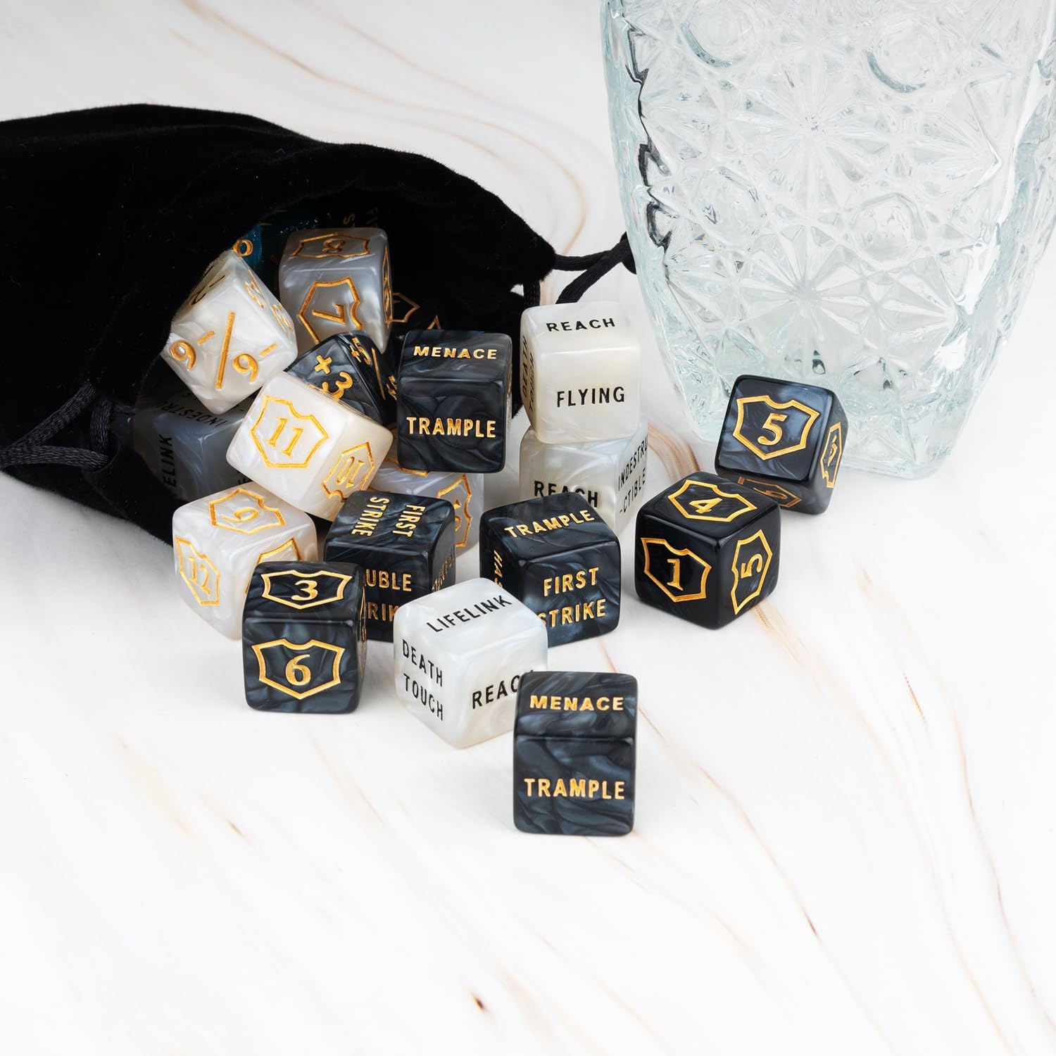 78 Pieces MTG Dice Counters Bulk Life Keyword Counter Dice Set Plus 1/+1 Buff Ability Tokens for MTG, TCG, Cards Gaming Accessories