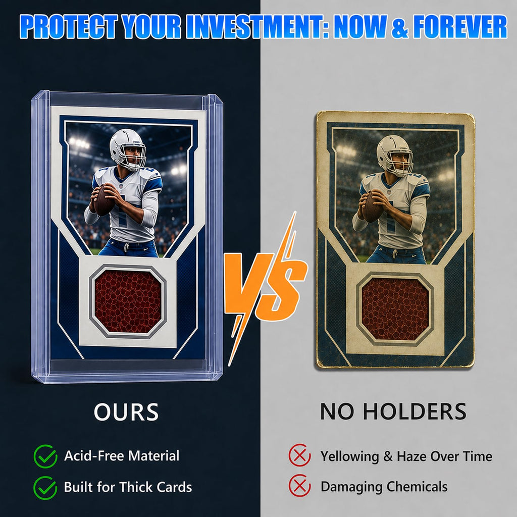 DEDC 200 Top Loader Thick Card Load Holder Storage for Trading Cards Sports Soft Penny Sleeves Hard Plastic 35 Point Protective 3" x 4" Toploaders Rigid Memorabilia Collectibles