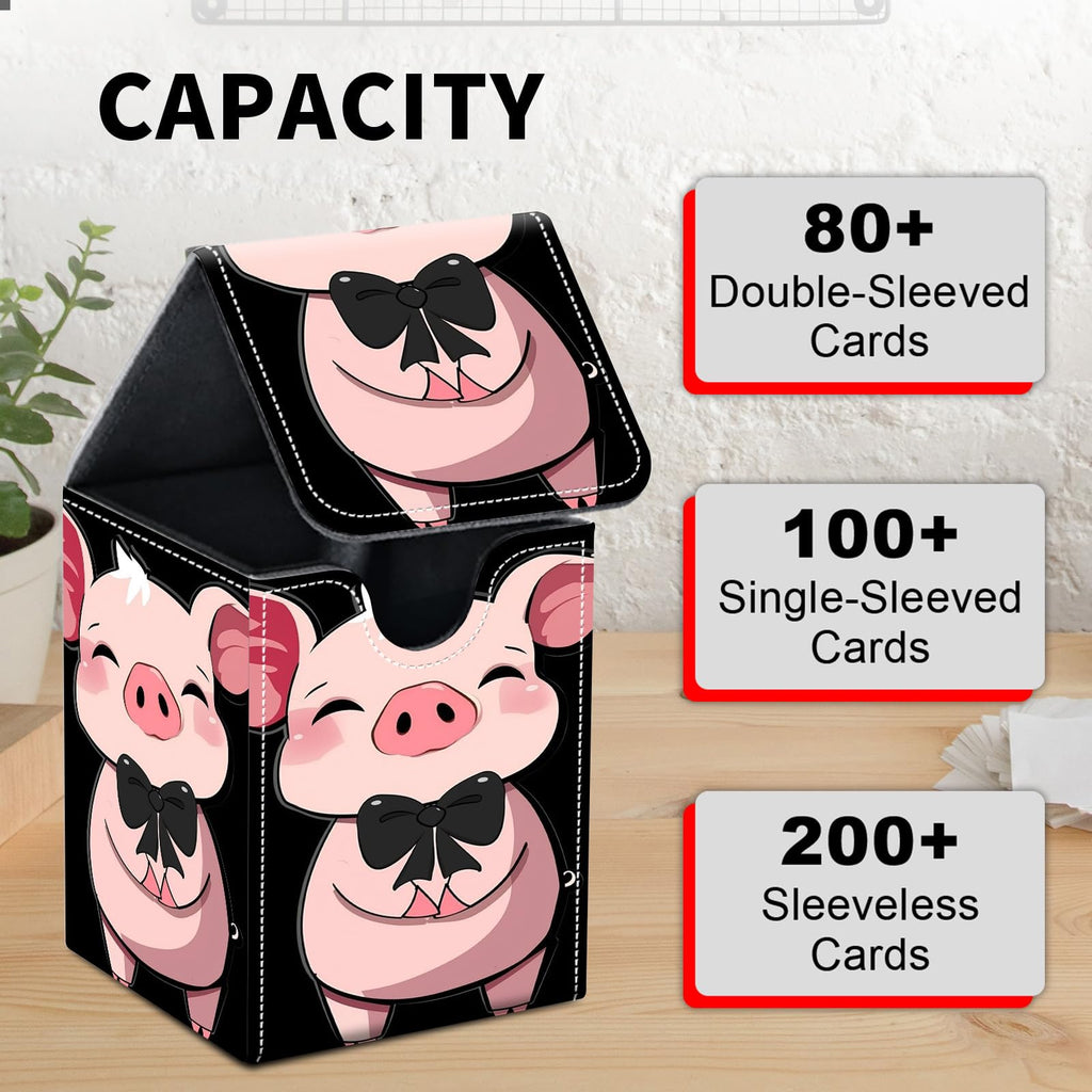 Card Deck Box for MTG Trading Cards, Magic Card Box Can Hold 110+ Single Sleeved Cards, Waterproof PU Leather Material, Strong Magnetic Buckle Card Set Box Suitable for TCG CCG, Astronaut Dinosaur