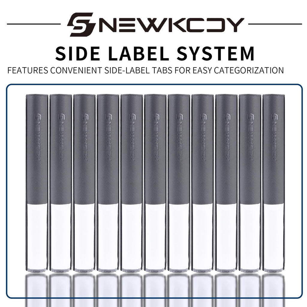 Snekdy Top loader Binder, 9 Pockets Top Loader，Holds 360 Top Loaders cards, Card binder with Sleeves for card in 3 x 4 inches color smooth Zipper PU Leather (Black)