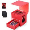Patented MTG Commander DekBox, 100+ Double Sleeved Card Storage Box with Dice Tray, 35pt Card Holder & 2 Dividers - Magnetic Deck Case for TCG/CCG/Magic/Sports Cards, Black