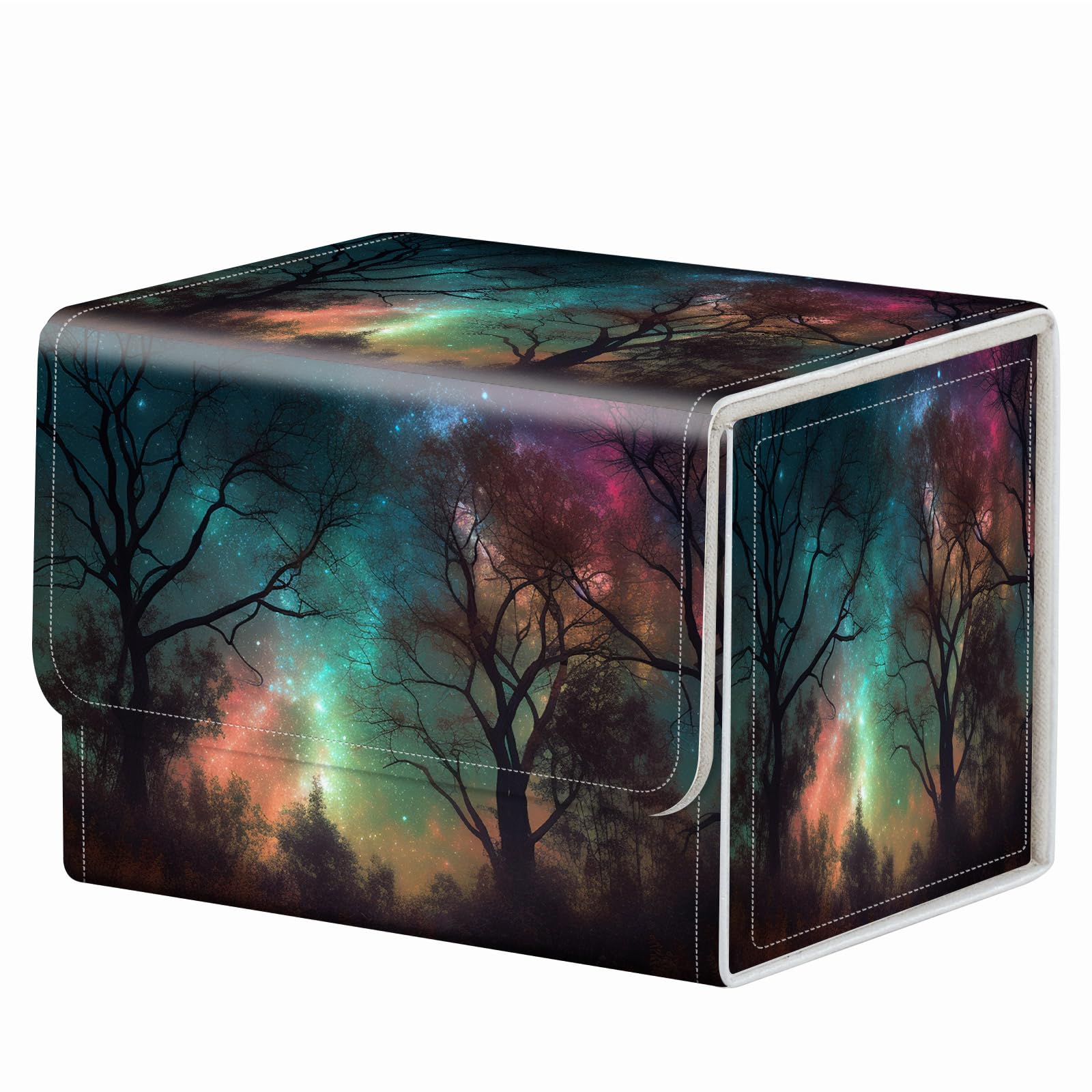 Strong Magnet Case Mtg Deck Box Tcg Up to 200 Cards Creative Pattern Trading Card Storage Box for Collectible Card Games, Black And White Koi