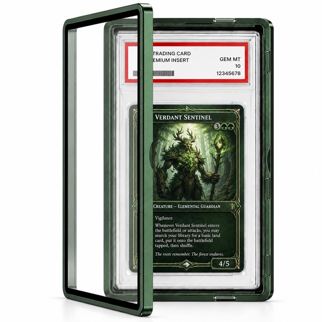 Slab Guard Fits PSA Slab, Magnetic Graded Card Case with UV Glass, Black