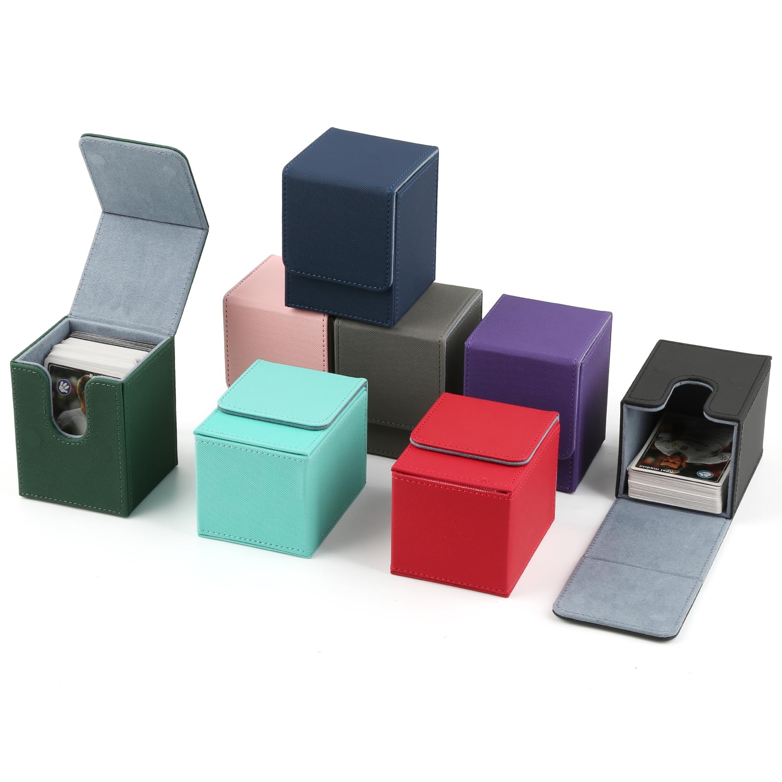 GERMUN Card Deck Box for MTG Commander, MTG Commander Deck Box Holds 120+ Single Sleeved Cards,MTG Deck Box Compatible with Magic the Gathering (Black)