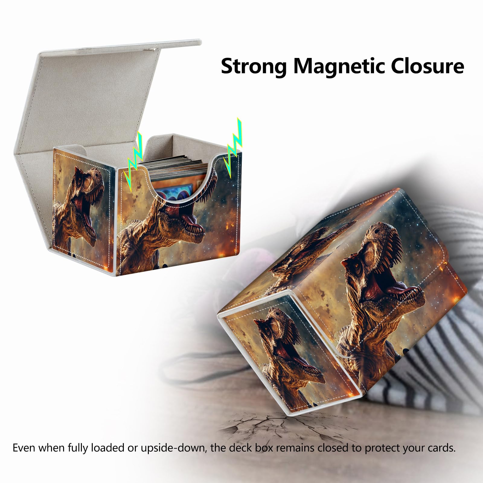 Strong Magnet Case Mtg Deck Box Tcg Up to 200 Cards Creative Pattern Trading Card Storage Box for Collectible Card Games, Black And White Koi