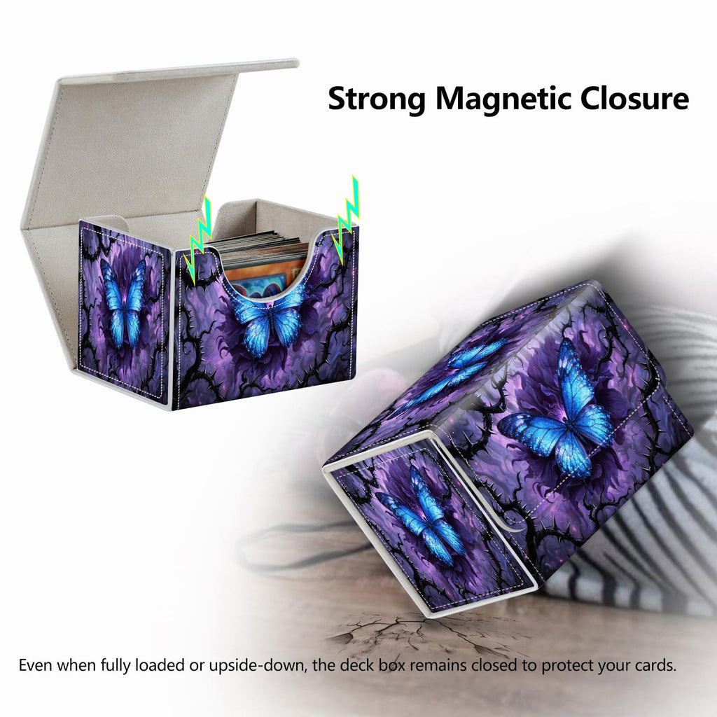 Strong Magnet Case Mtg Deck Box Tcg Up to 200 Cards Creative Pattern Trading Card Storage Box for Collectible Card Games, Black And White Koi