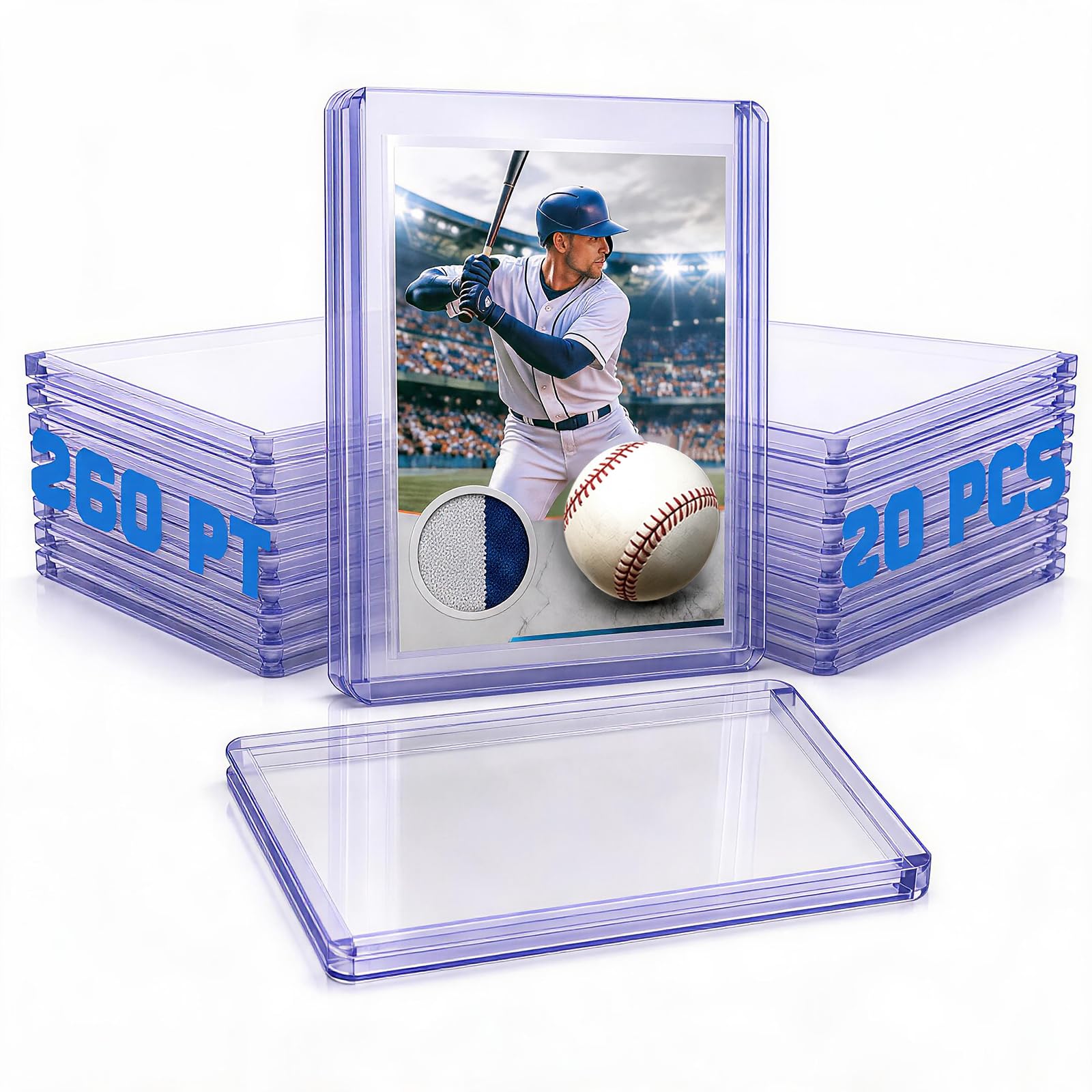 DEDC 200 Top Loader Thick Card Load Holder Storage for Trading Cards Sports Soft Penny Sleeves Hard Plastic 35 Point Protective 3" x 4" Toploaders Rigid Memorabilia Collectibles