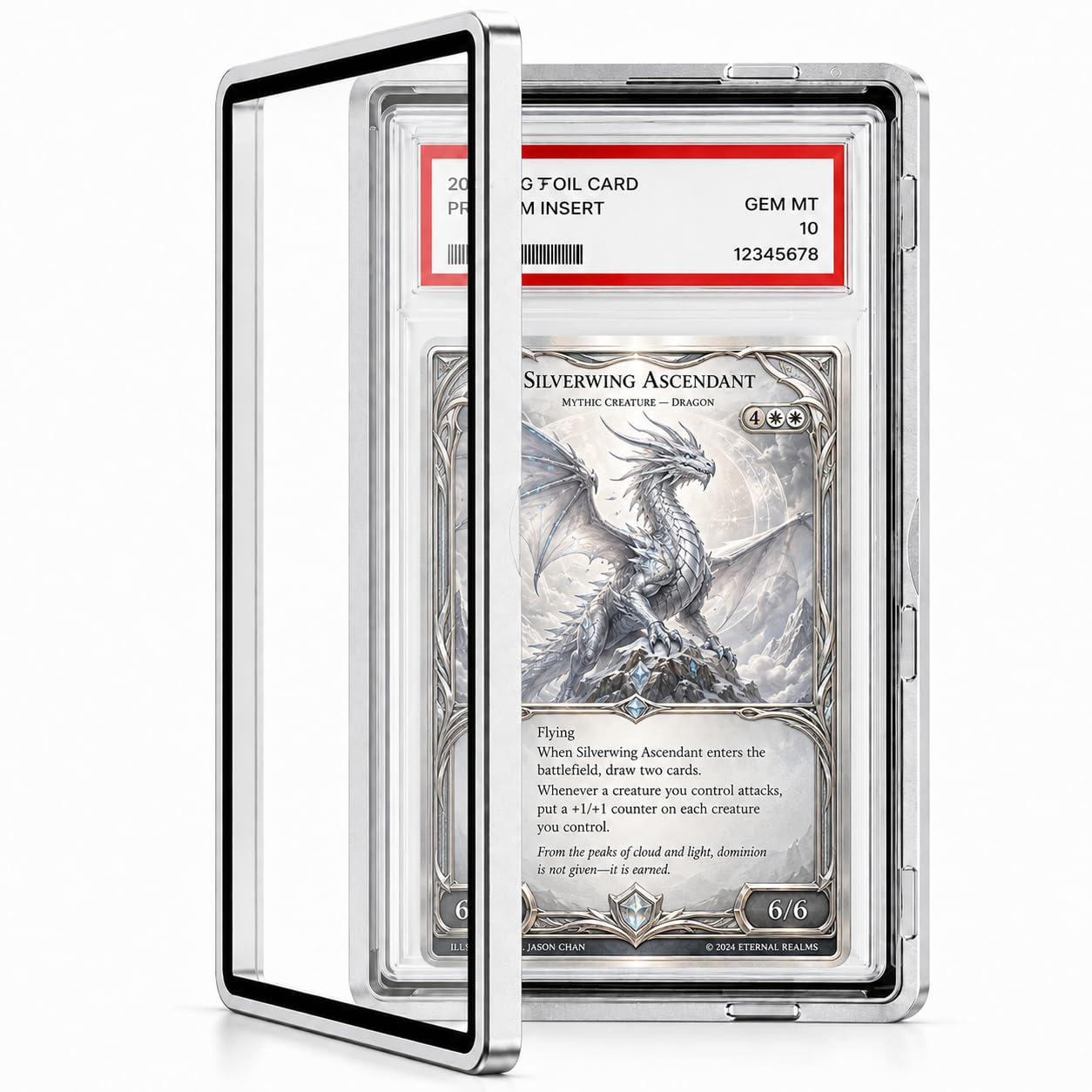 Slab Guard Fits PSA Slab, Magnetic Graded Card Case with UV Glass, Black