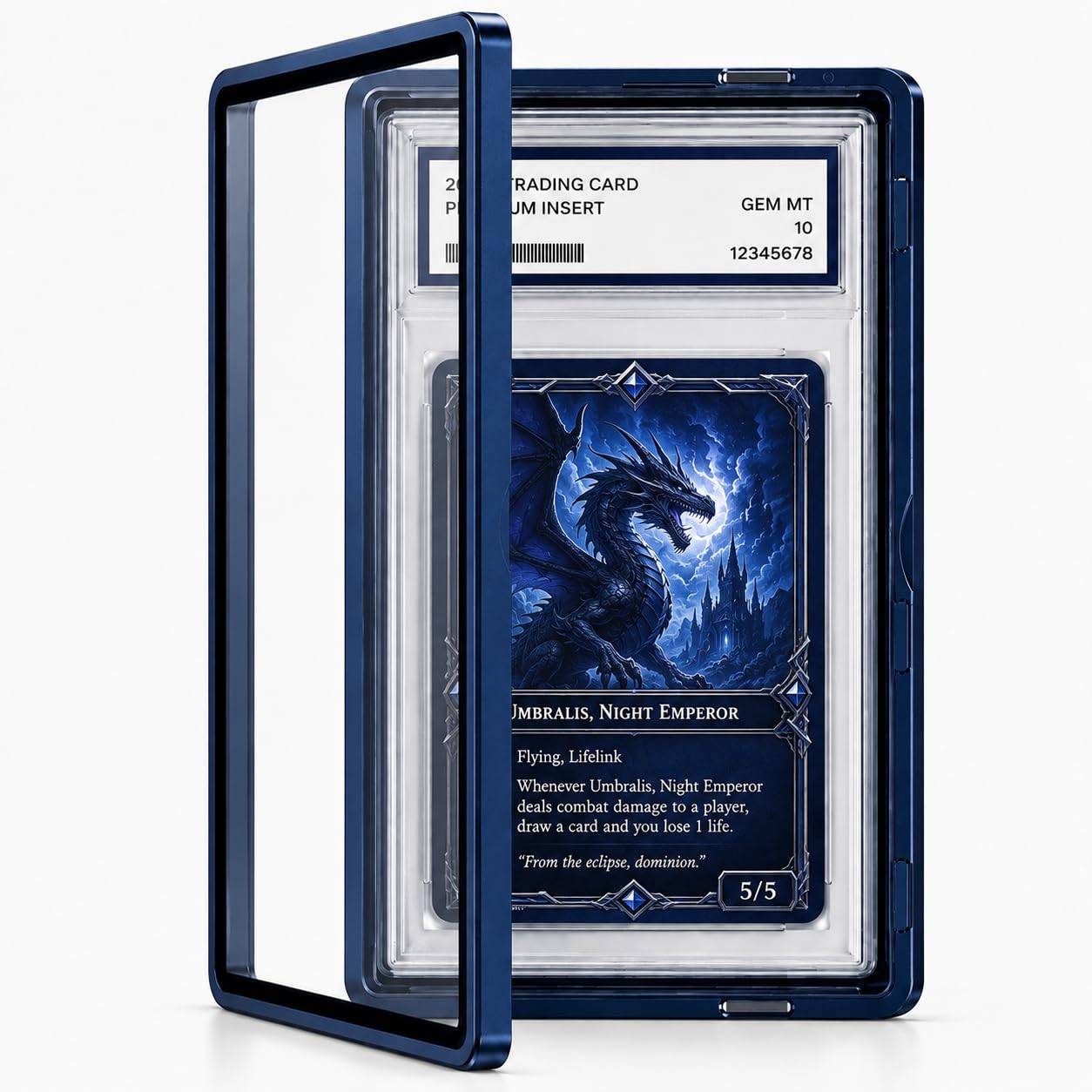 Slab Guard Fits PSA Slab, Magnetic Graded Card Case with UV Glass, Black