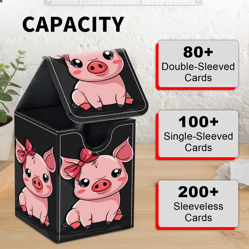 Card Deck Box for MTG Trading Cards, Magic Card Box Can Hold 110+ Single Sleeved Cards, Waterproof PU Leather Material, Strong Magnetic Buckle Card Set Box Suitable for TCG CCG, Astronaut Dinosaur