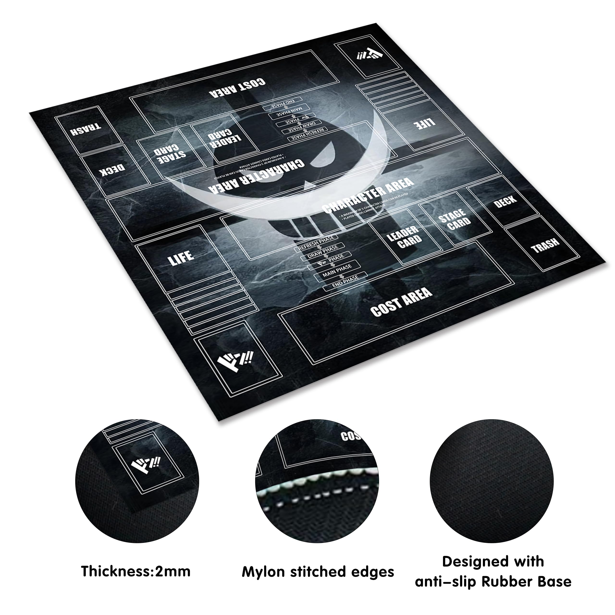 Playmat for One Piece Card Game for Two Players, 24x24 inches, with 4-Pocket Card Binder Set and 400+ Card Capacity
