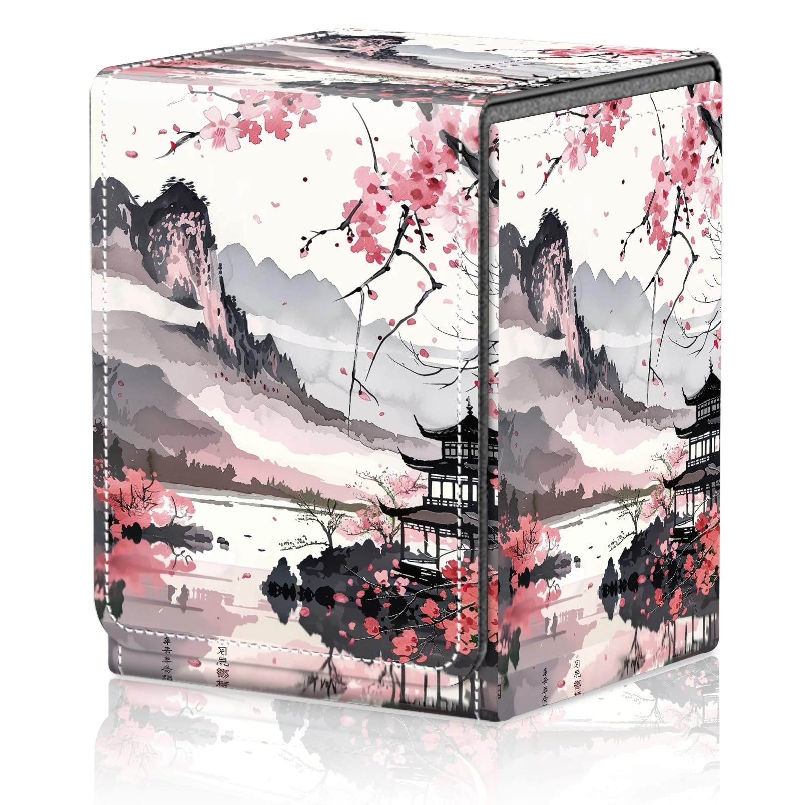 Card Deck Box for MTG Trading Cards, Magic Card Box Can Hold 110+ Single Sleeved Cards, Waterproof PU Leather Material, Strong Magnetic Buckle Card Set Box Suitable for TCG CCG, Astronaut Dinosaur