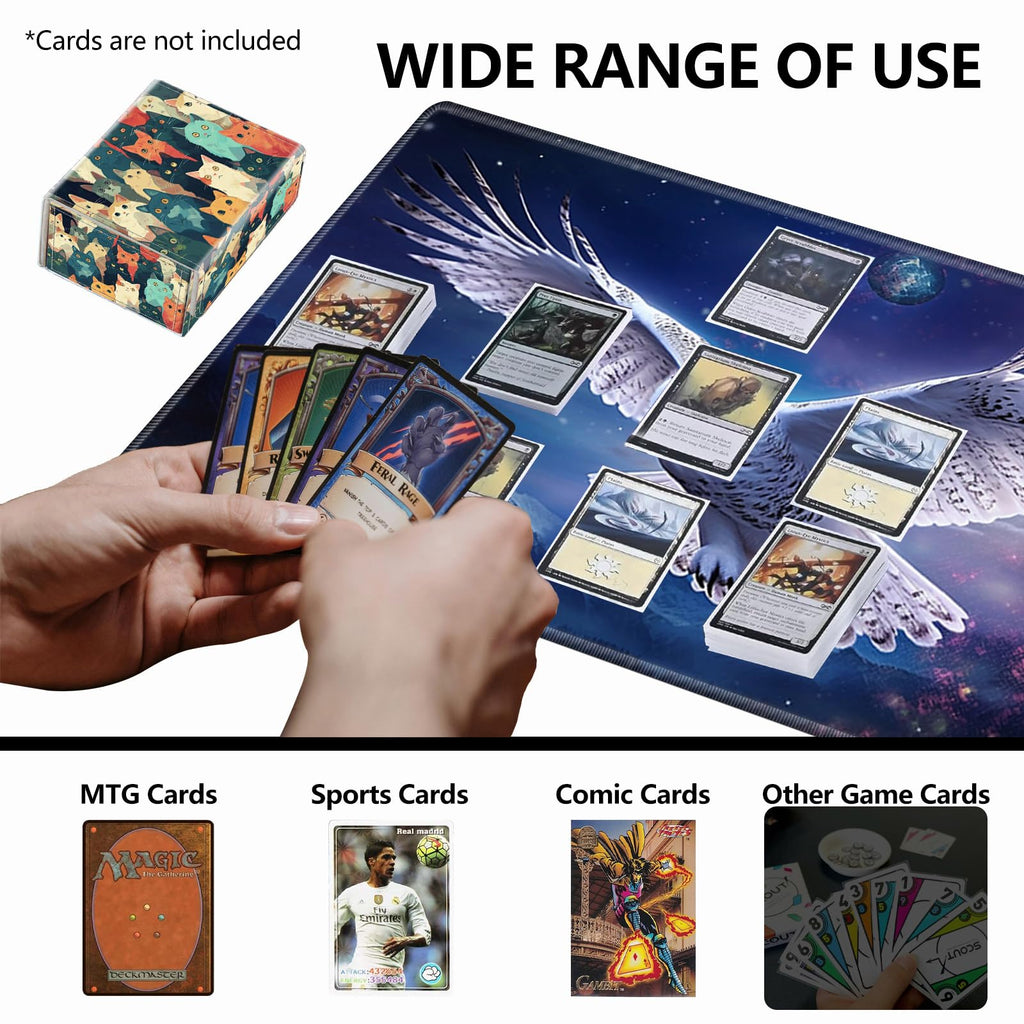 Strong Magnet Case Mtg Deck Box Tcg Up to 200 Cards Creative Pattern Trading Card Storage Box for Collectible Card Games, Black And White Koi
