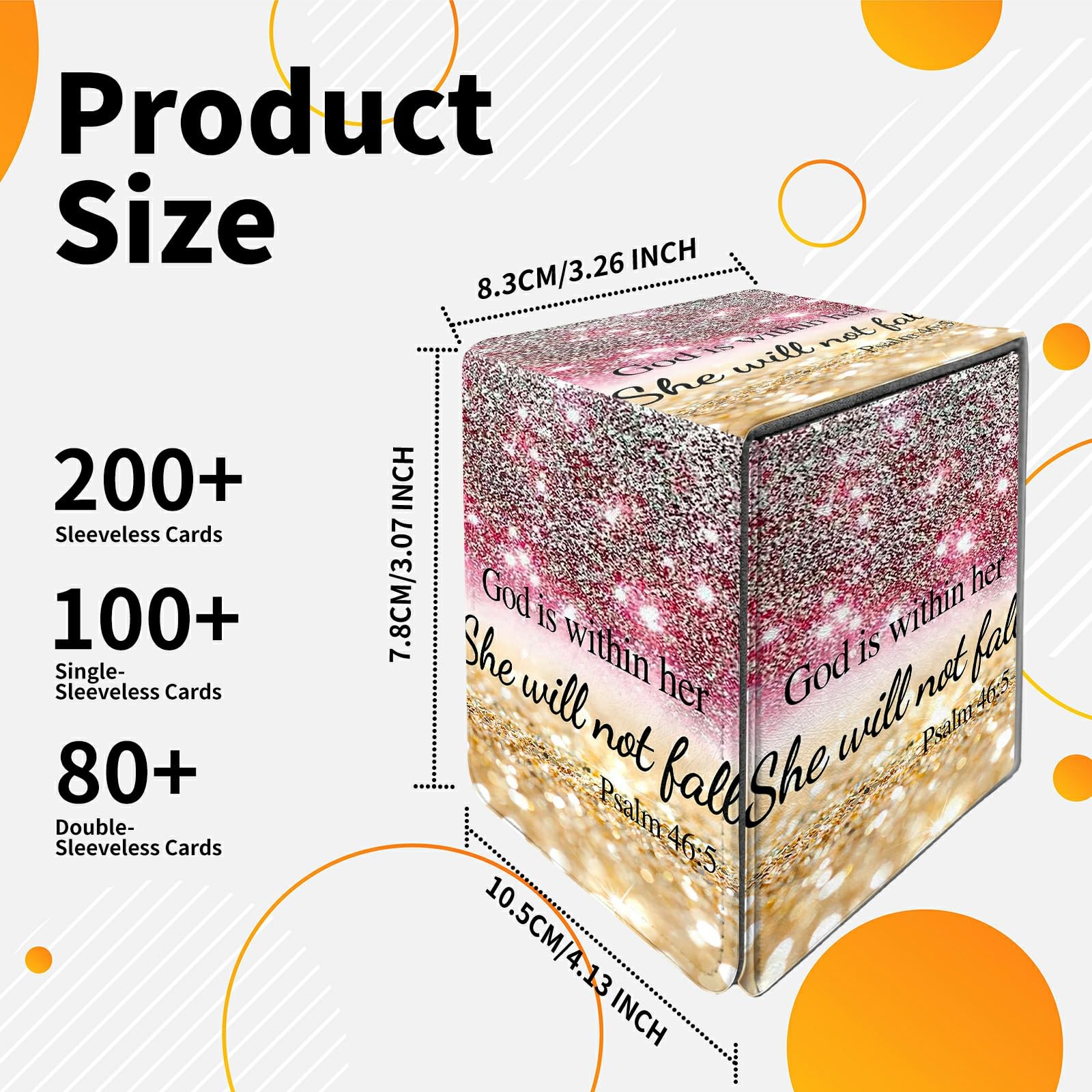Card Deck Box Trading Cards Storage Box with Strong Magnet Premium Case Commander Deck Storage Cover for TCG CCG Magic Cards,Cat Face With Stars