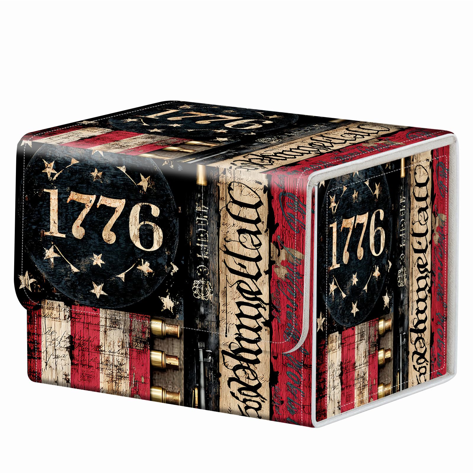 Strong Magnet Case Mtg Deck Box Tcg Up to 200 Cards Creative Pattern Trading Card Storage Box for Collectible Card Games, Black And White Koi