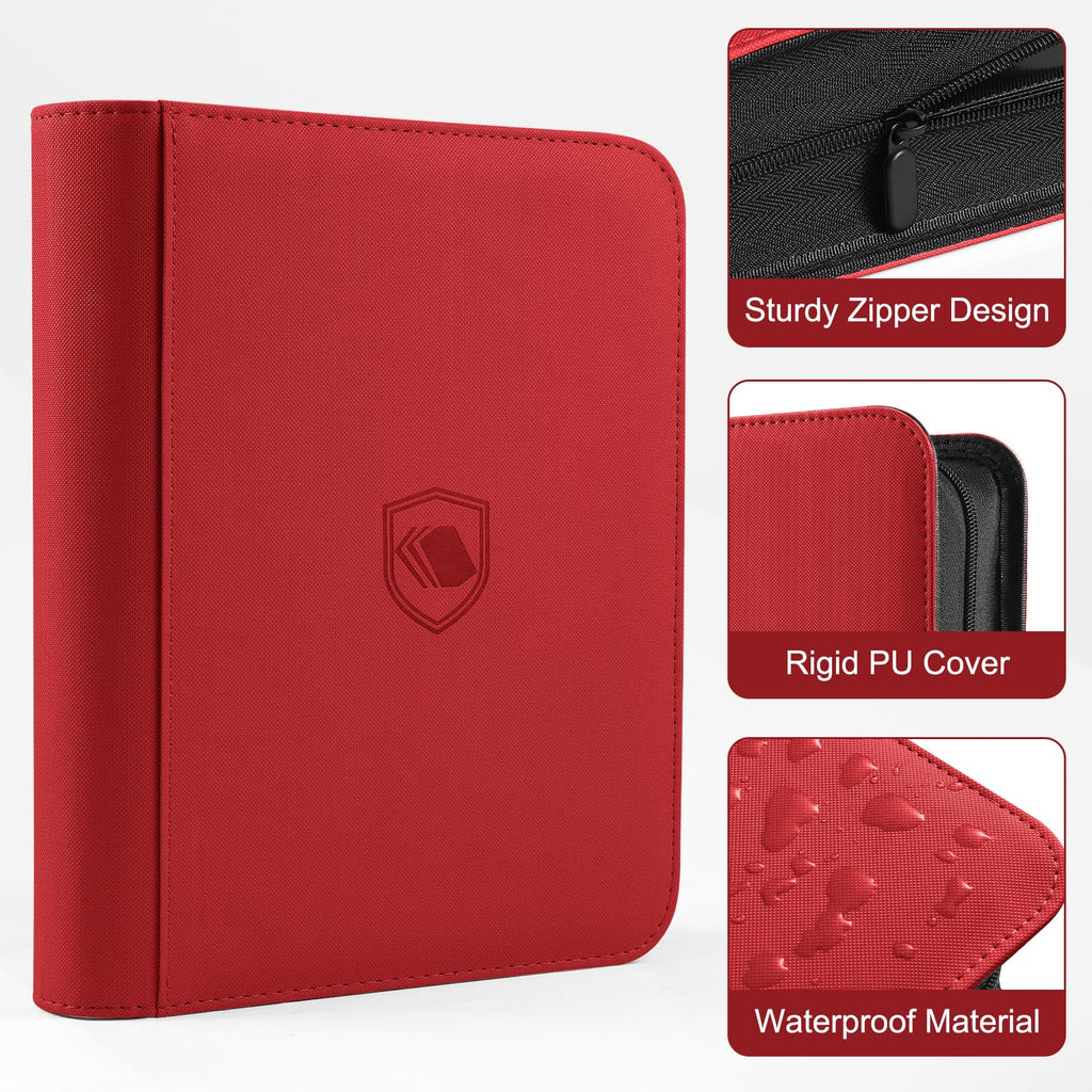 Toploader Binder, Holds 360 Toploader, 100 Toploaders INCLUDED, 9-Pocket PU Cover Top Loader Binder for 3" x 4" Rigid Toploaders, Ringless Double-Sided Toploader Card Binder for TCG, Sport Cards