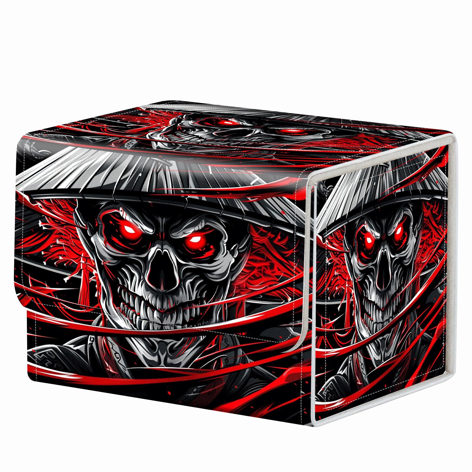 Strong Magnet Case Mtg Deck Box Tcg Up to 200 Cards Creative Pattern Trading Card Storage Box for Collectible Card Games, Black And White Koi