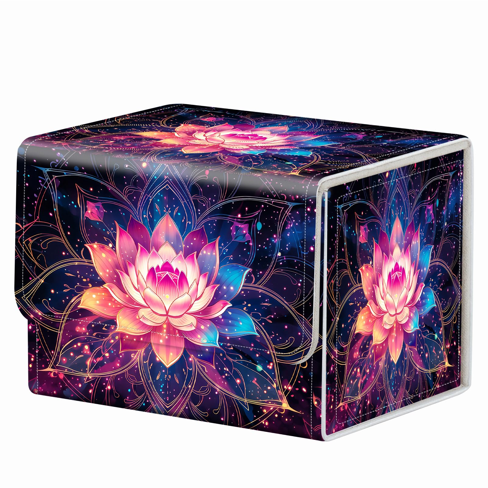 Strong Magnet Case Mtg Deck Box Tcg Up to 200 Cards Creative Pattern Trading Card Storage Box for Collectible Card Games, Black And White Koi