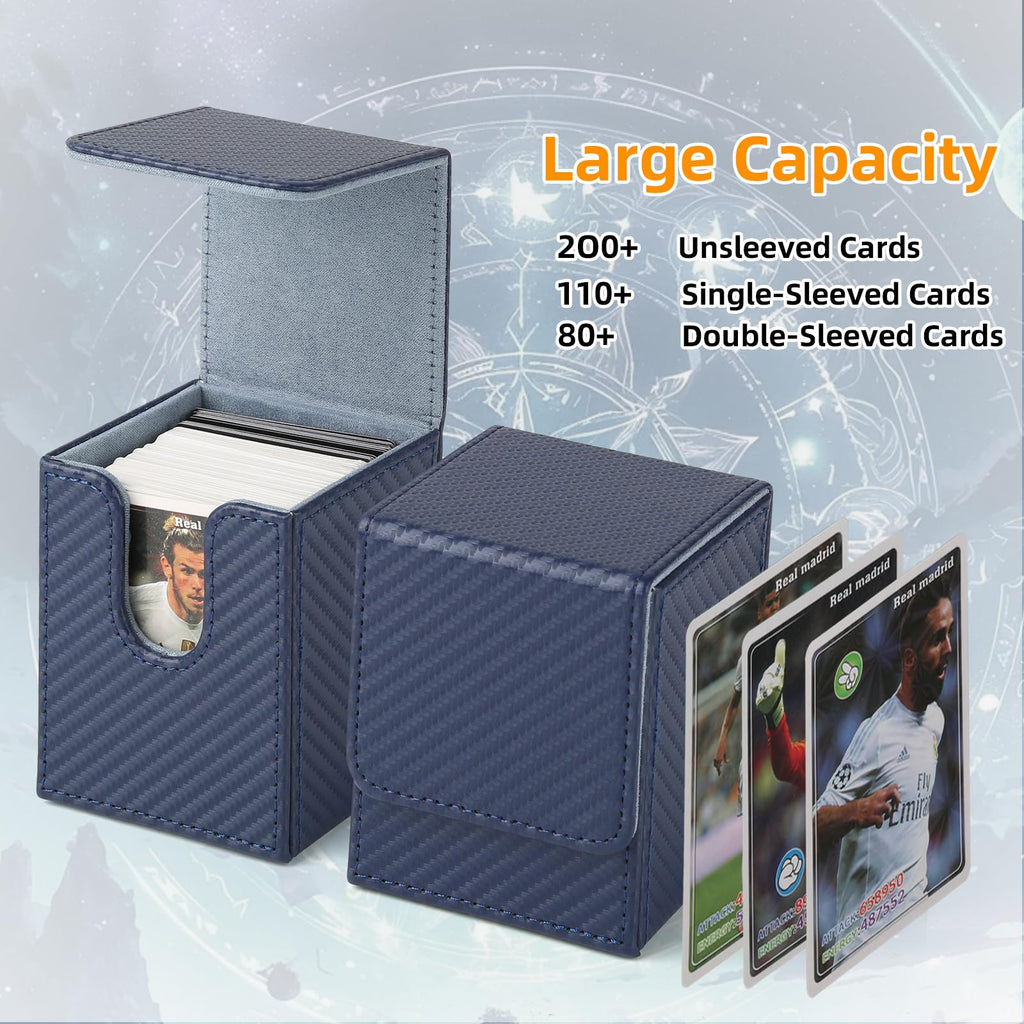 GERMUN Card Deck Box for MTG Commander, MTG Commander Deck Box Holds 120+ Single Sleeved Cards,MTG Deck Box Compatible with Magic the Gathering (Black)