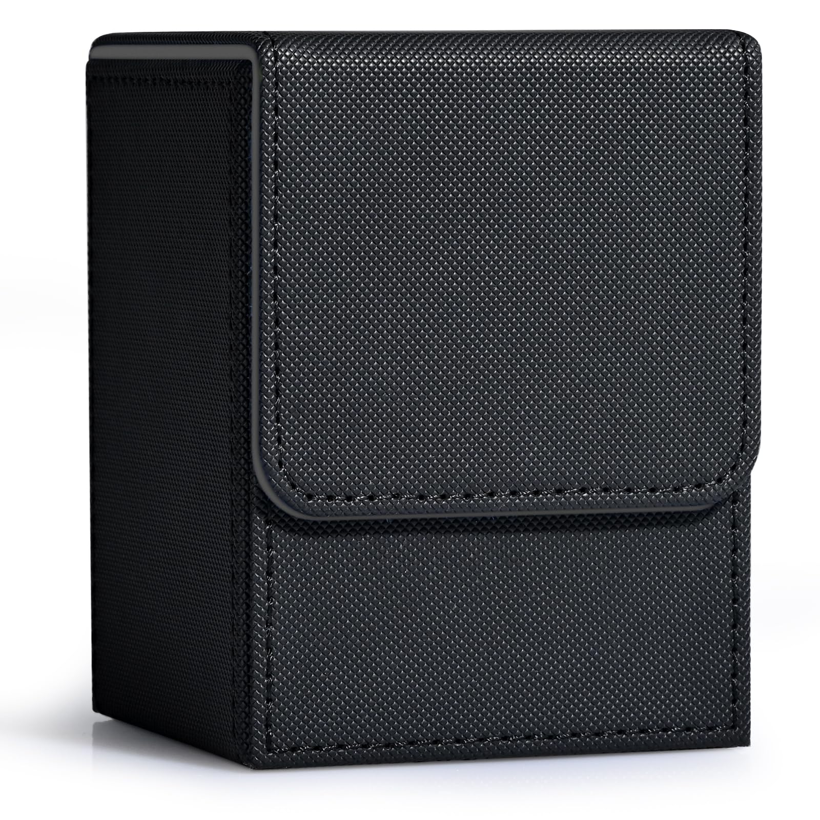 ZLCA MTG Deck Box with Commander Window Display, Commander Deck Box Holds 100 Double-Sleeved Cards Suitable for Magic the Gathering/TCG/CCG/PTCG/EDH/Sport Cards (Black)