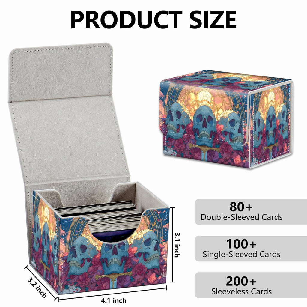 Strong Magnet Case Mtg Deck Box Tcg Up to 200 Cards Creative Pattern Trading Card Storage Box for Collectible Card Games, Black And White Koi