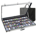 Card Display Case Aluminum Trade Show Display Case Large Portable Trading with Lock for Collectibles, Sports Cards. 34IN x 22IN - Black