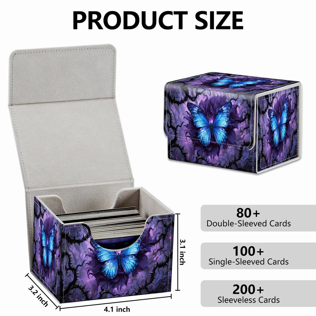 Strong Magnet Case Mtg Deck Box Tcg Up to 200 Cards Creative Pattern Trading Card Storage Box for Collectible Card Games, Black And White Koi