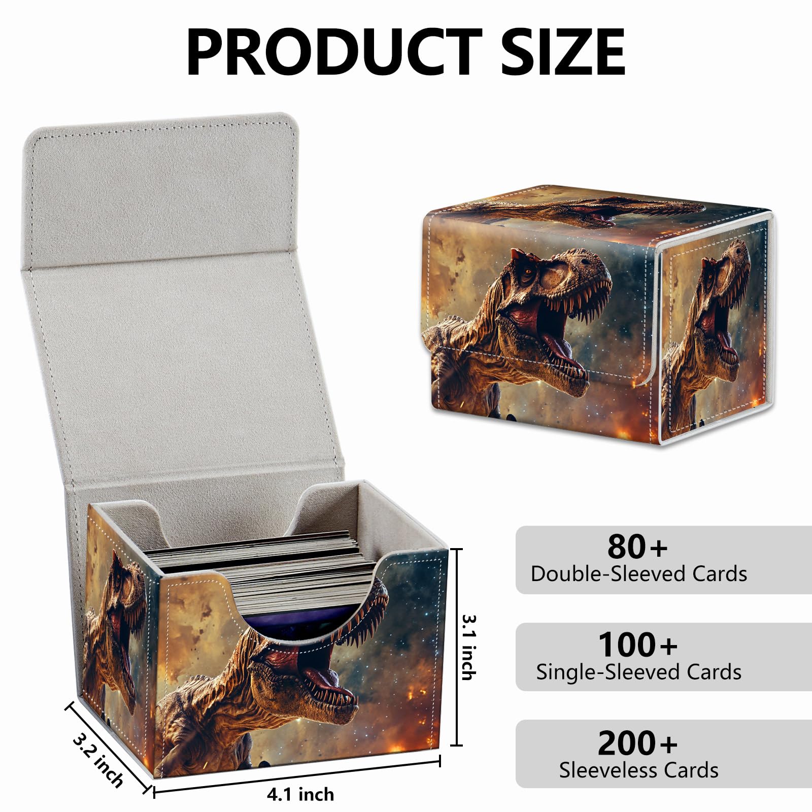 Strong Magnet Case Mtg Deck Box Tcg Up to 200 Cards Creative Pattern Trading Card Storage Box for Collectible Card Games, Black And White Koi