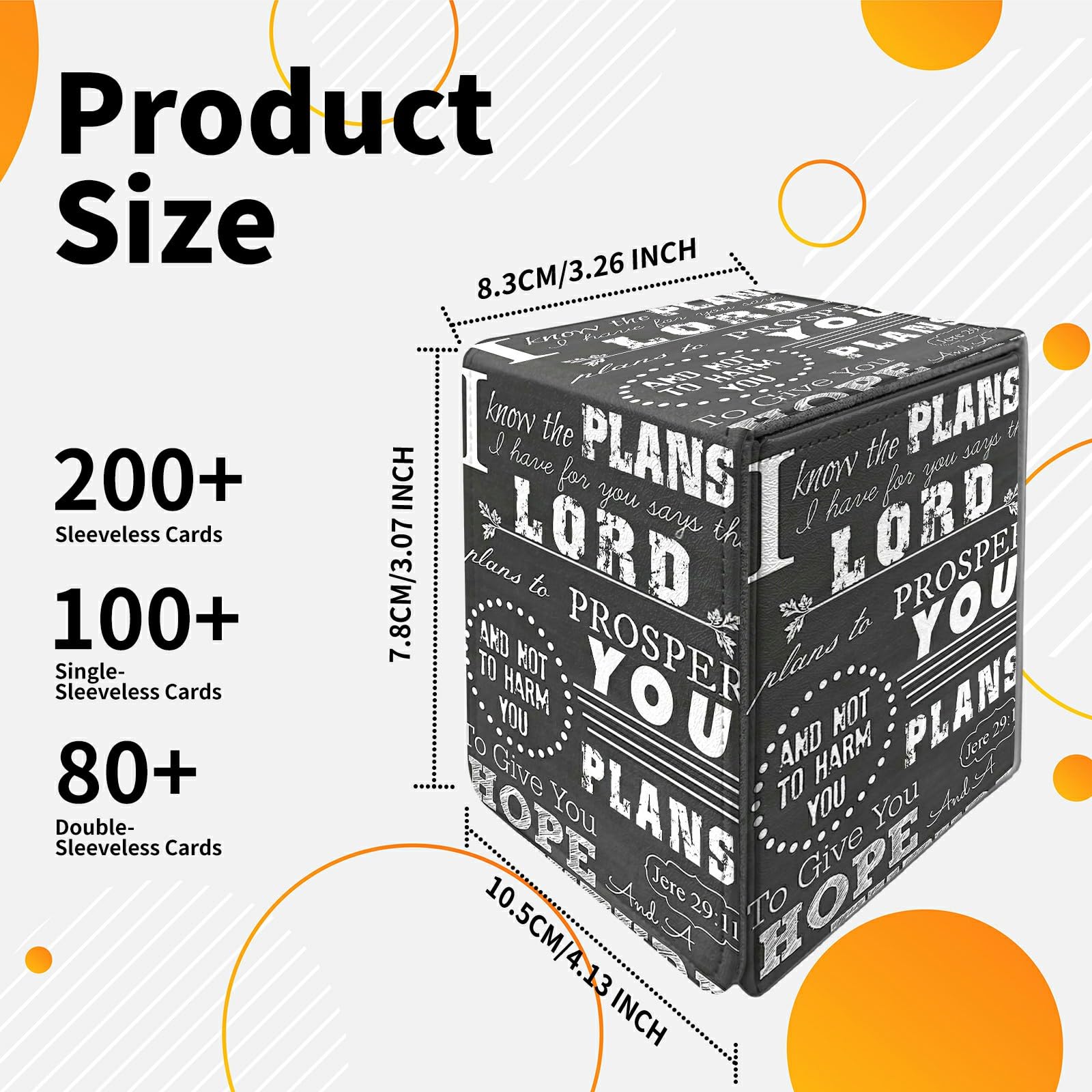 Card Deck Box Trading Cards Storage Box with Strong Magnet Premium Case Commander Deck Storage Cover for TCG CCG Magic Cards,Cat Face With Stars