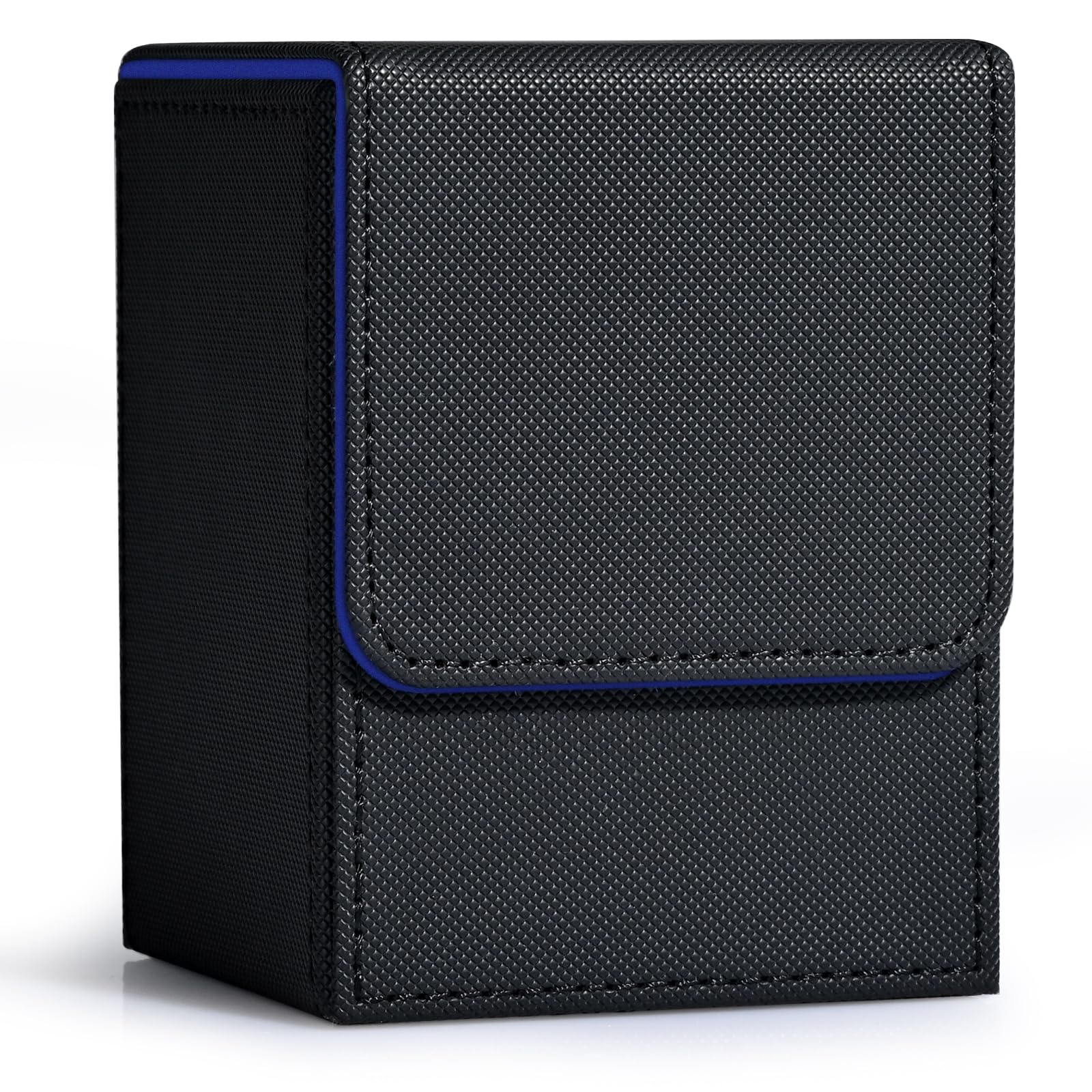 ZLCA MTG Deck Box with Commander Window Display, Commander Deck Box Holds 100 Double-Sleeved Cards Suitable for Magic the Gathering/TCG/CCG/PTCG/EDH/Sport Cards (Black)