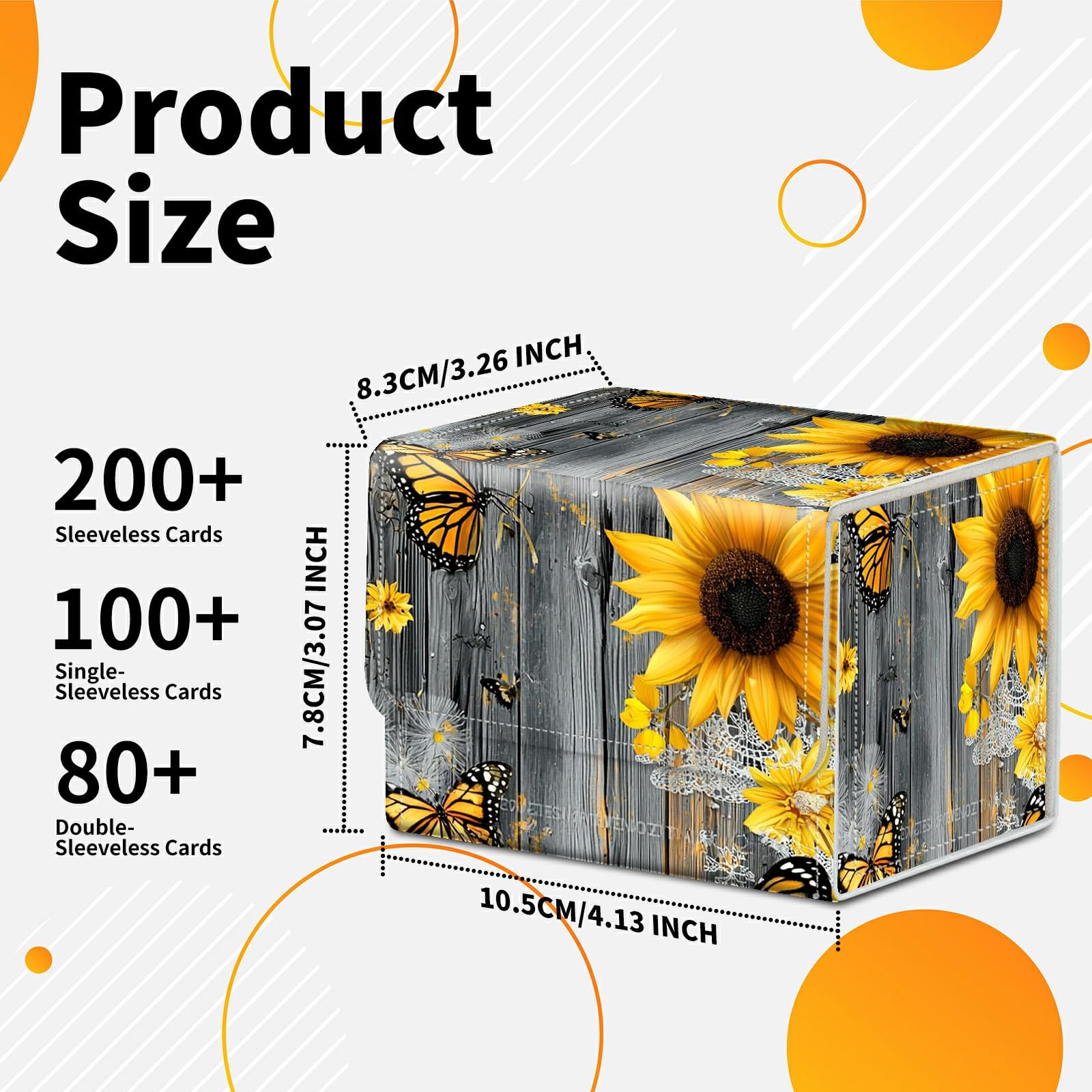 Card Deck Box Trading Cards Storage Box with Strong Magnet Premium Case Commander Deck Storage Cover for TCG CCG Magic Cards,Cat Face With Stars