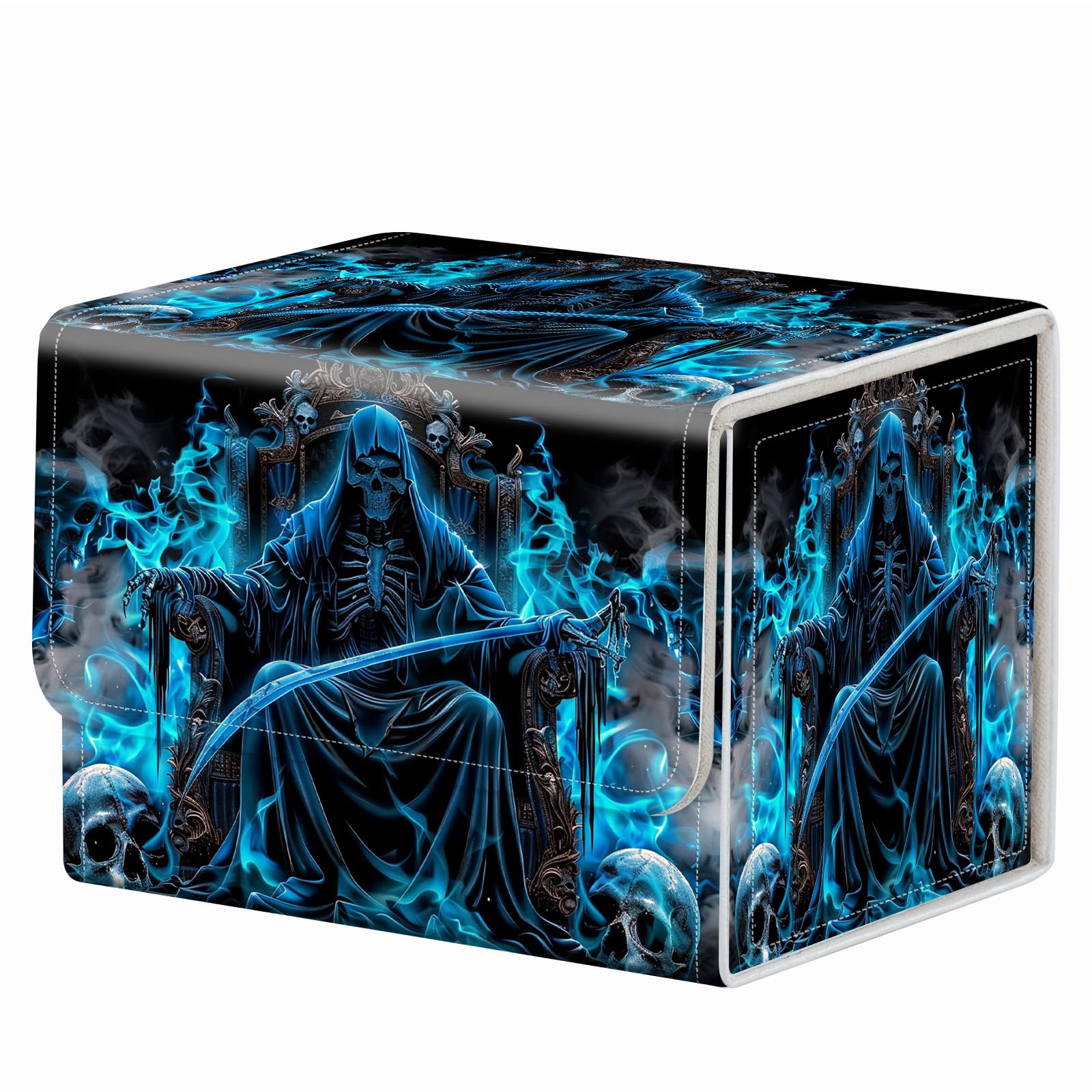 Strong Magnet Case Mtg Deck Box Tcg Up to 200 Cards Creative Pattern Trading Card Storage Box for Collectible Card Games, Black And White Koi