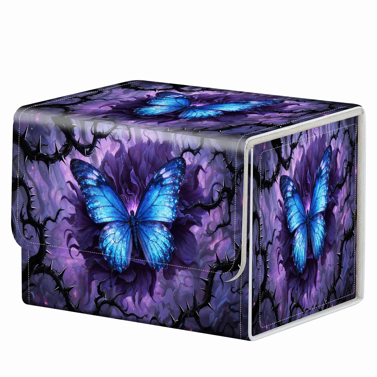 Strong Magnet Case Mtg Deck Box Tcg Up to 200 Cards Creative Pattern Trading Card Storage Box for Collectible Card Games, Black And White Koi