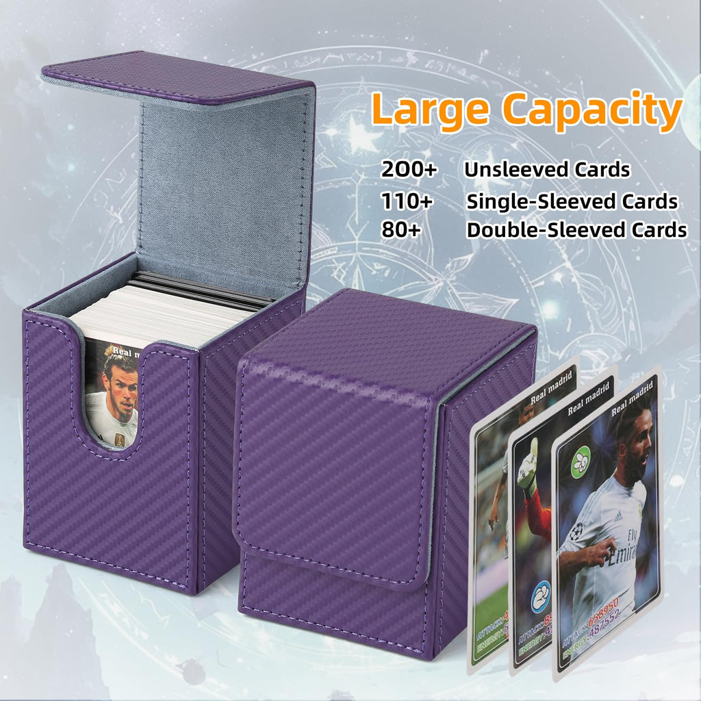GERMUN Card Deck Box for MTG Commander, MTG Commander Deck Box Holds 120+ Single Sleeved Cards,MTG Deck Box Compatible with Magic the Gathering (Black)