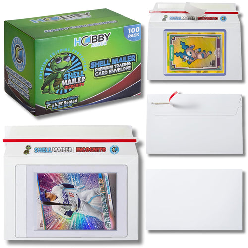 100 Pack Shell Mailer Incognito Trading Card Envelopes by Hobby Armor, 7" x 4.35" Trading Card Mailers for Shipping, Perfect Size Shipping Envelope for Mailing Cards in Semi-Rigid Holders & Toploaders