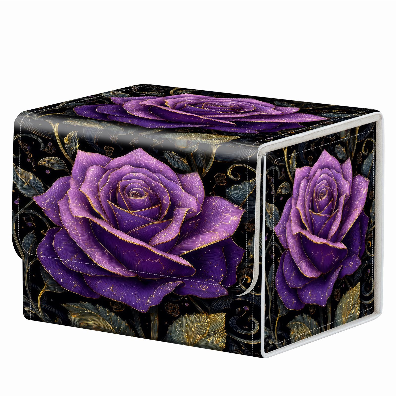 Strong Magnet Case Mtg Deck Box Tcg Up to 200 Cards Creative Pattern Trading Card Storage Box for Collectible Card Games, Black And White Koi