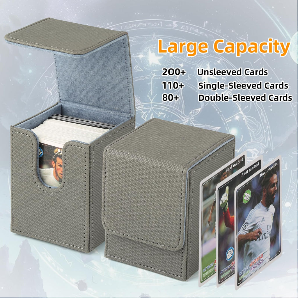 GERMUN Card Deck Box for MTG Commander, MTG Commander Deck Box Holds 120+ Single Sleeved Cards,MTG Deck Box Compatible with Magic the Gathering (Black)