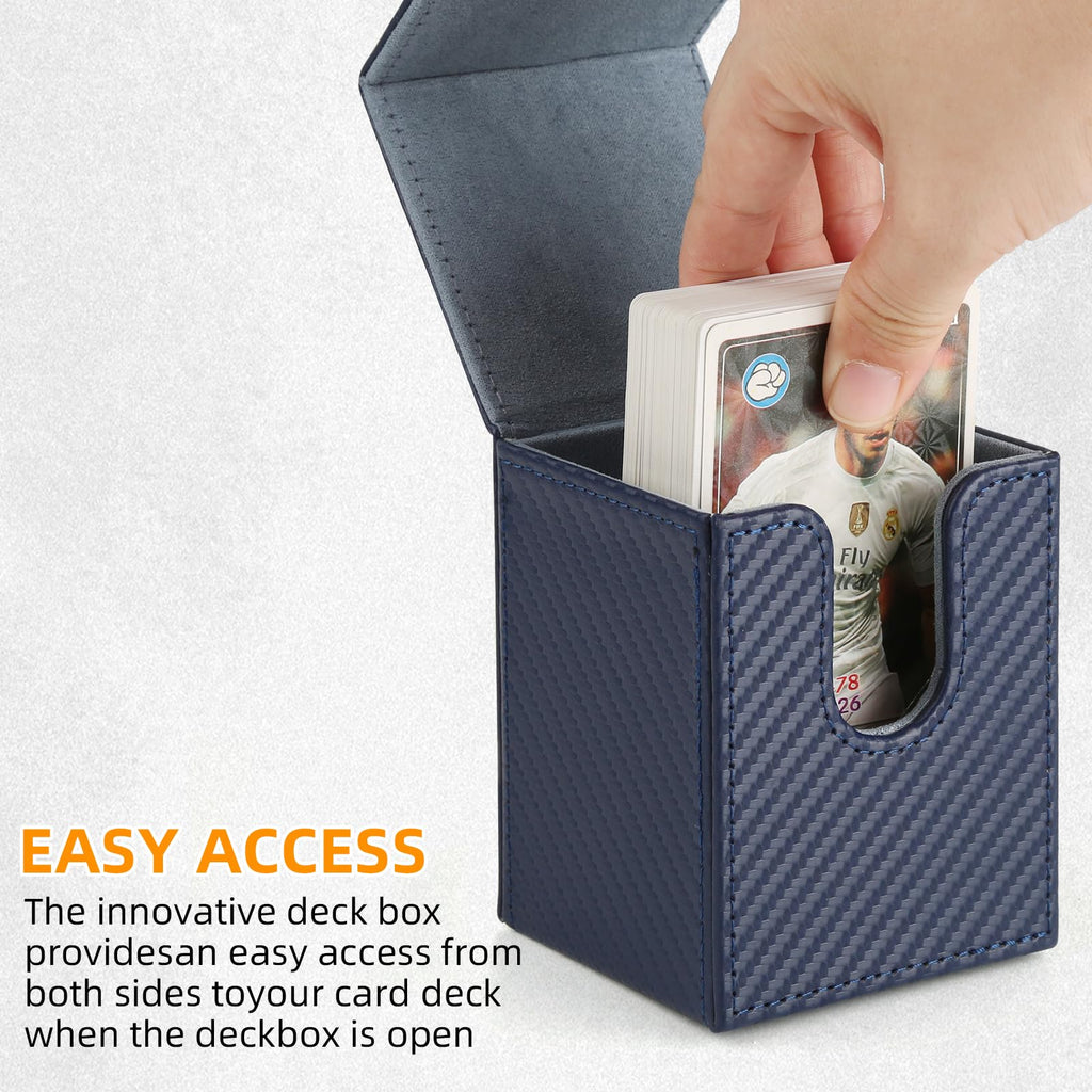GERMUN Card Deck Box for MTG Commander, MTG Commander Deck Box Holds 120+ Single Sleeved Cards,MTG Deck Box Compatible with Magic the Gathering (Black)