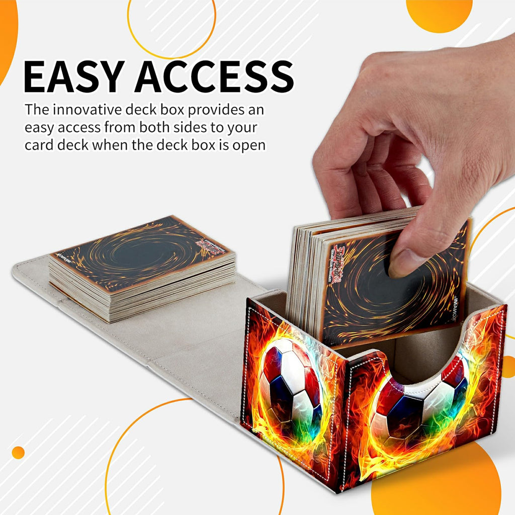 Card Deck Box Trading Cards Storage Box with Strong Magnet Premium Case Commander Deck Storage Cover for TCG CCG Magic Cards,Cat Face With Stars