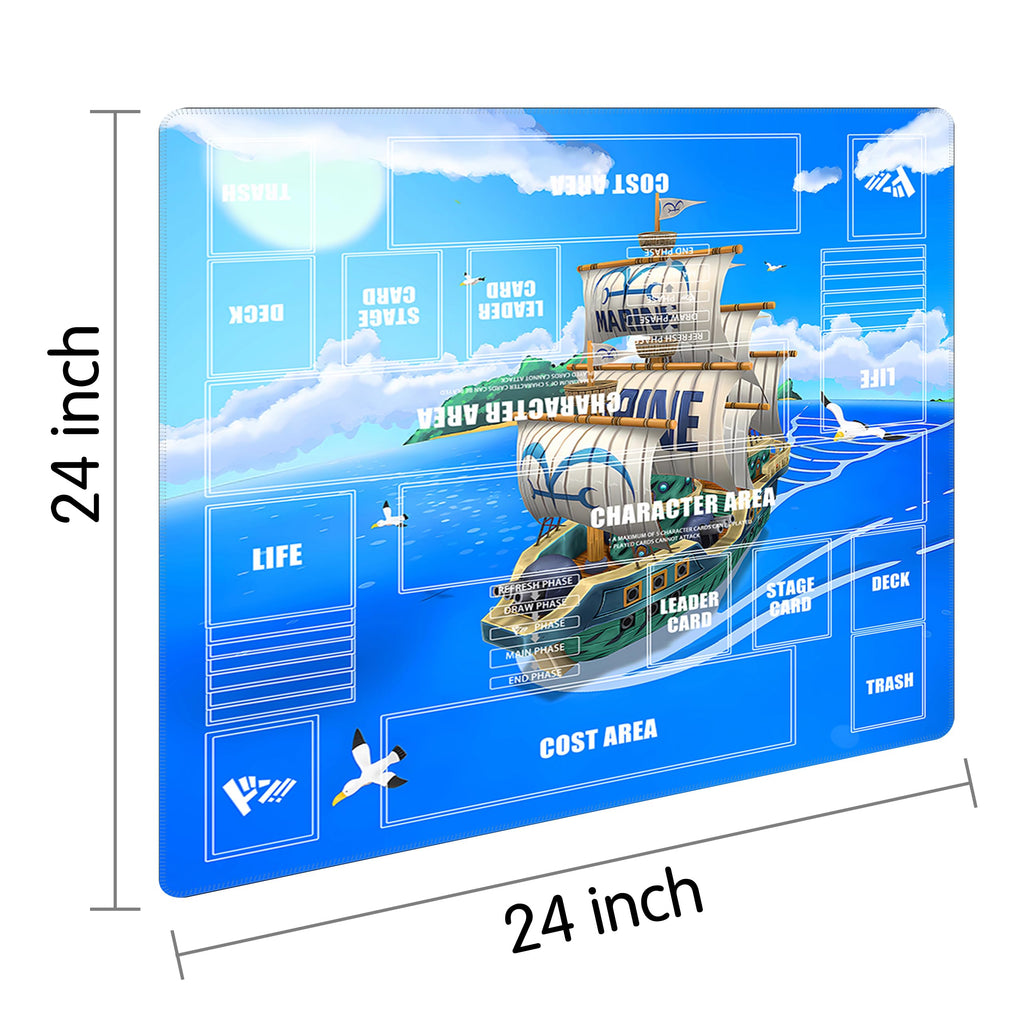 Playmat for One Piece Card Game for Two Players, 24x24 inches, with 4-Pocket Card Binder Set and 400+ Card Capacity