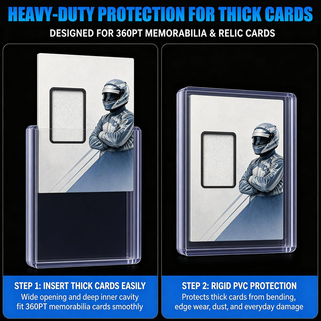 DEDC 200 Top Loader Thick Card Load Holder Storage for Trading Cards Sports Soft Penny Sleeves Hard Plastic 35 Point Protective 3" x 4" Toploaders Rigid Memorabilia Collectibles