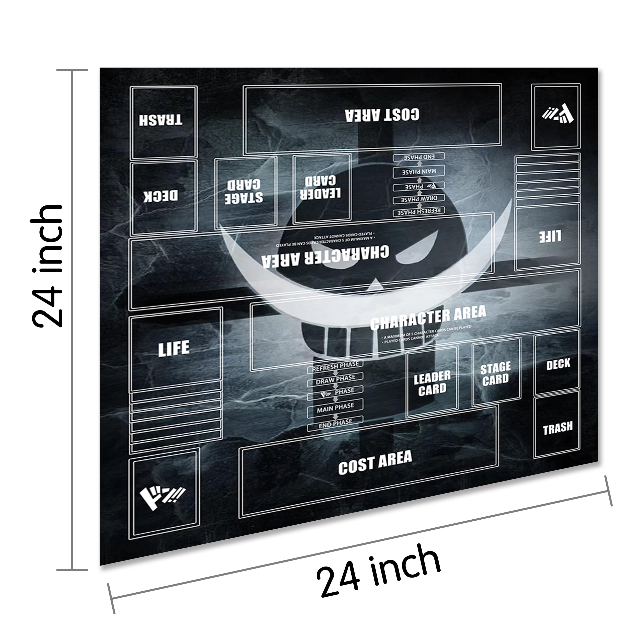 Playmat for One Piece Card Game for Two Players, 24x24 inches, with 4-Pocket Card Binder Set and 400+ Card Capacity