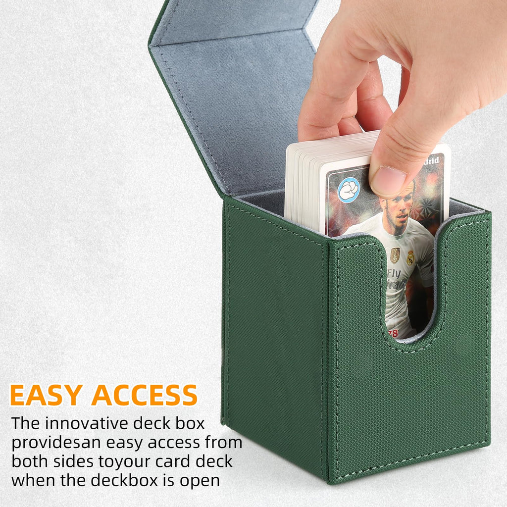 GERMUN Card Deck Box for MTG Commander, MTG Commander Deck Box Holds 120+ Single Sleeved Cards,MTG Deck Box Compatible with Magic the Gathering (Black)