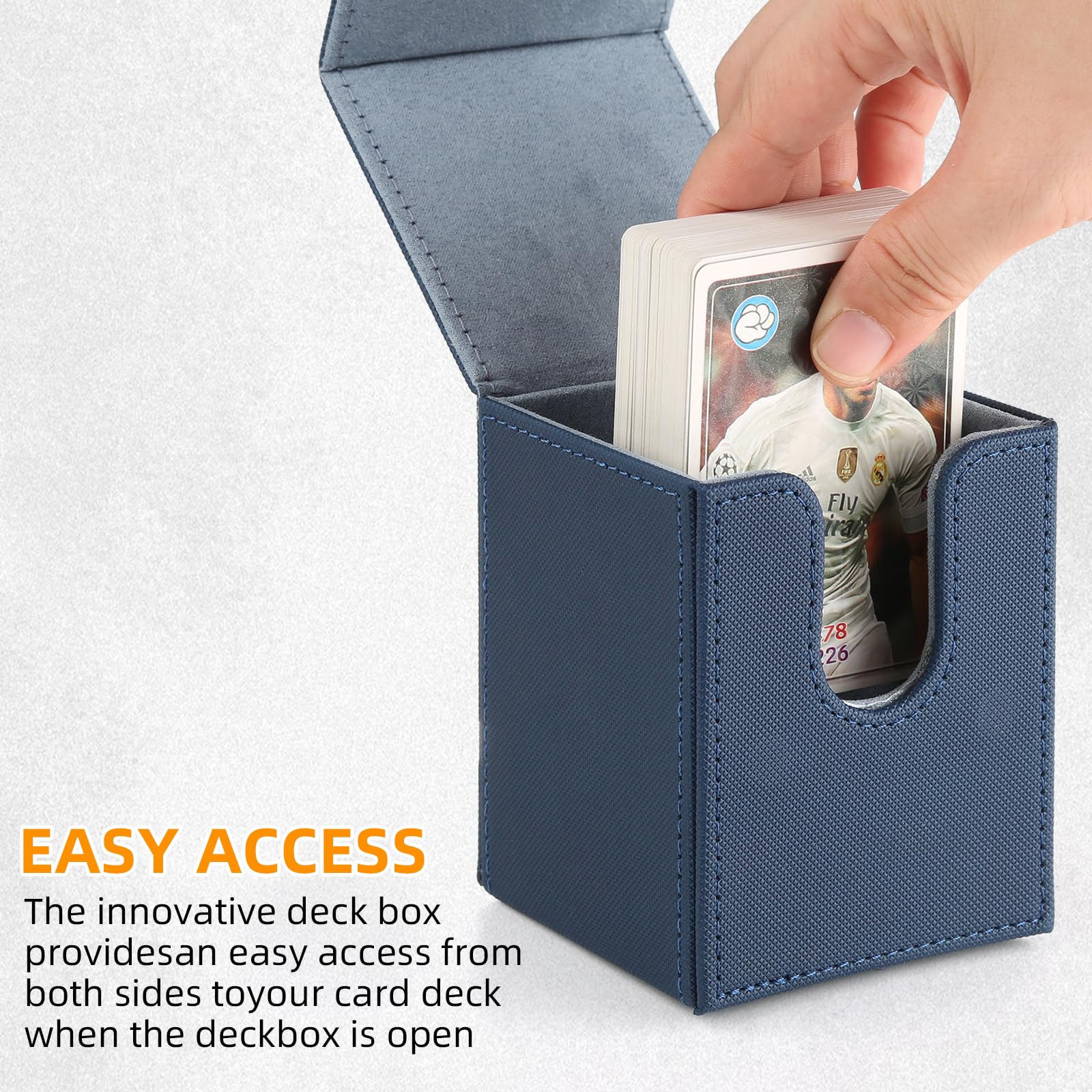 GERMUN Card Deck Box for MTG Commander, MTG Commander Deck Box Holds 120+ Single Sleeved Cards,MTG Deck Box Compatible with Magic the Gathering (Black)
