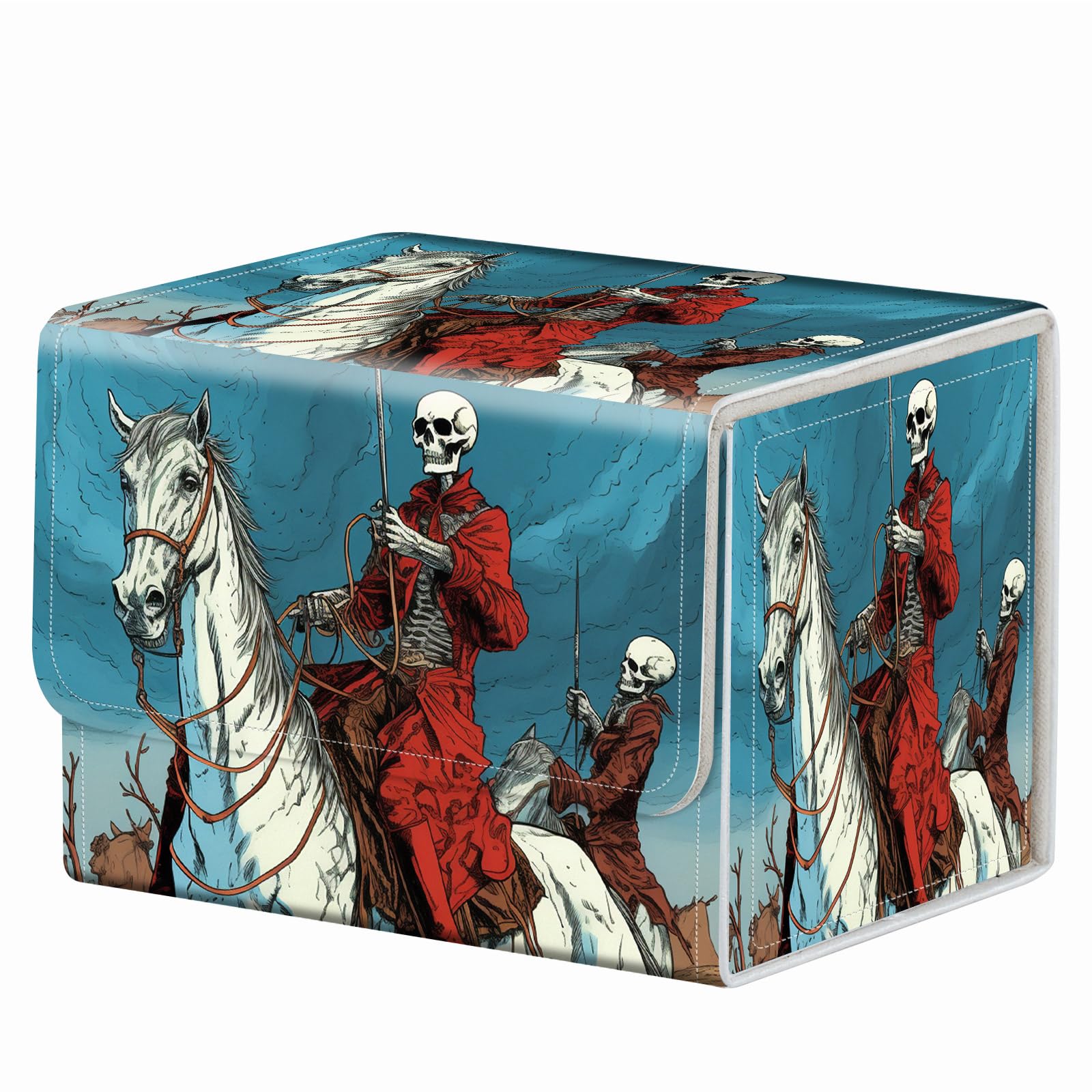 Strong Magnet Case Mtg Deck Box Tcg Up to 200 Cards Creative Pattern Trading Card Storage Box for Collectible Card Games, Black And White Koi