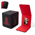 Venssu Chinese Takeout MTG Commander Deck Box, Fits TCG Cards (Black&Red) | Holds 130 Single/100 Double-Sleeved Cards, Fit MTG/PTCG/OPTCG Cards, Strong Magnet, PU Leather, With 2 Dividers