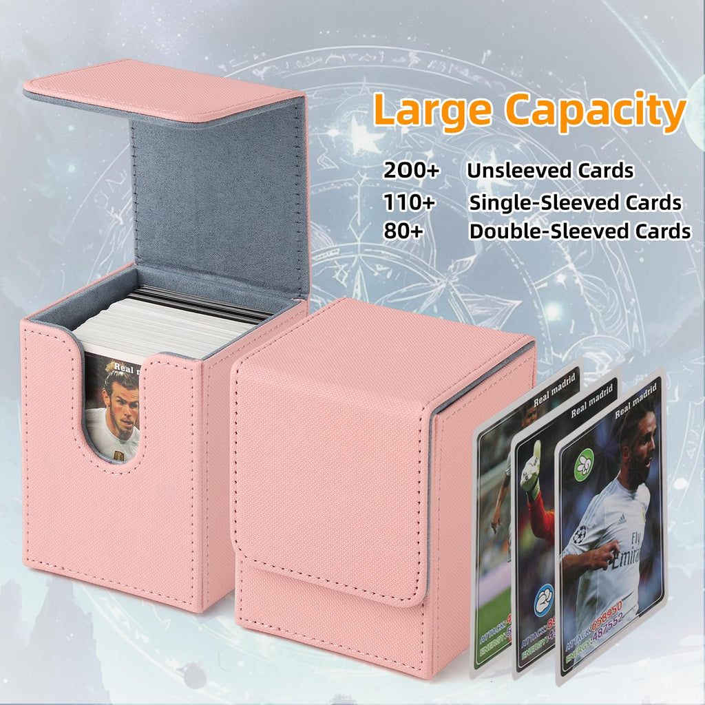 GERMUN Card Deck Box for MTG Commander, MTG Commander Deck Box Holds 120+ Single Sleeved Cards,MTG Deck Box Compatible with Magic the Gathering (Black)
