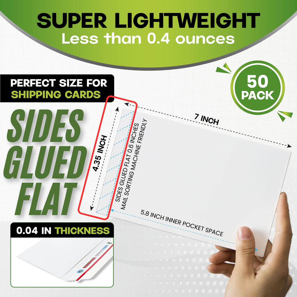 100 Pack Shell Mailer Incognito Trading Card Envelopes by Hobby Armor, 7" x 4.35" Trading Card Mailers for Shipping, Perfect Size Shipping Envelope for Mailing Cards in Semi-Rigid Holders & Toploaders